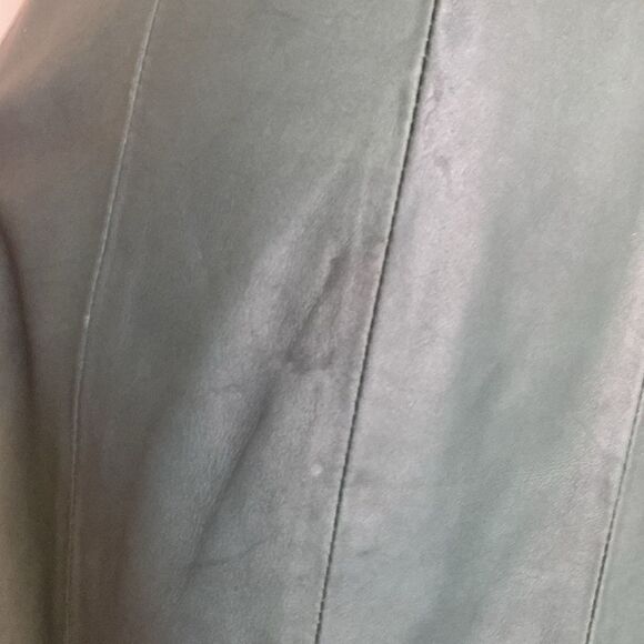 Bod & Christensen Dark Forest Green Leather Anya Mini Dress Size 6 - Picture 13 of 14